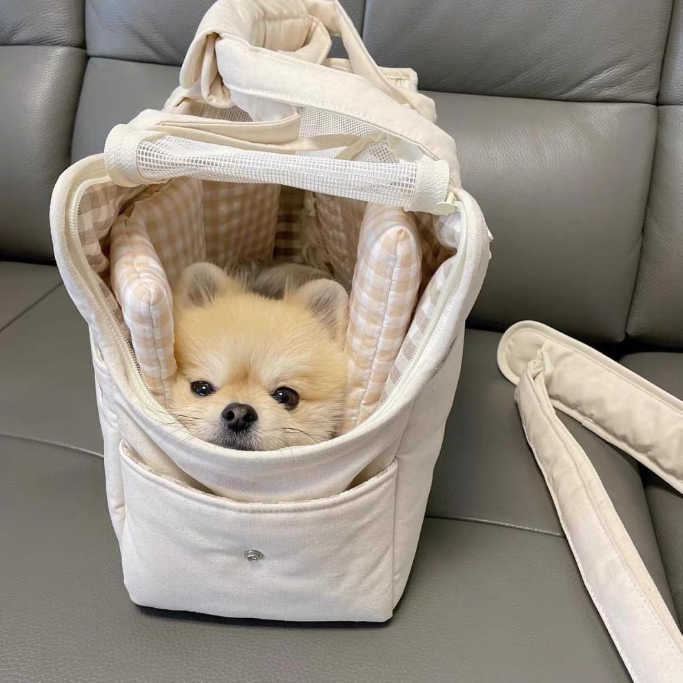 sac-de-transport chien-beige